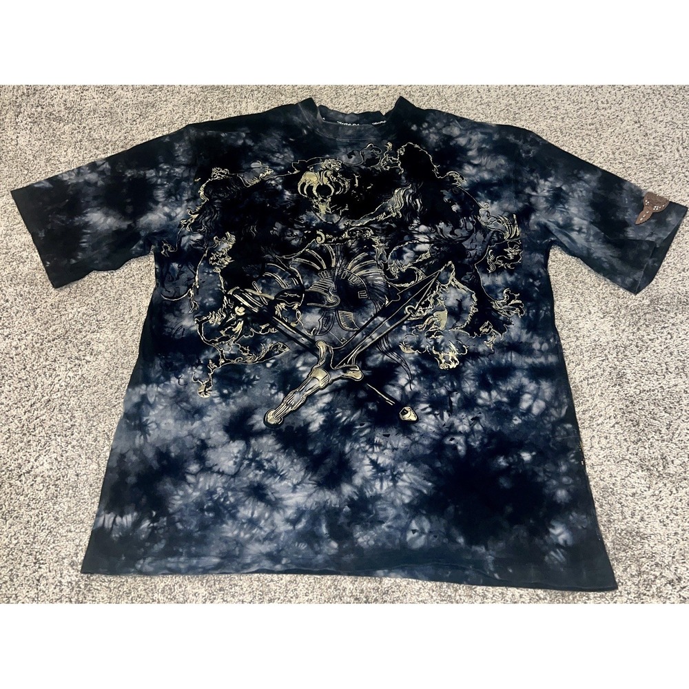 CROOKED INK - Y2k Rate Vtg Streetwear Affliction Style Swords Graphic T-Shirt 2X